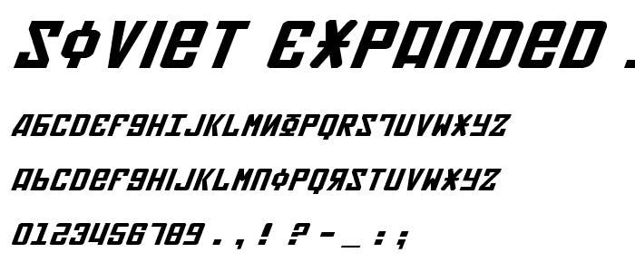 Soviet Expanded Italic font